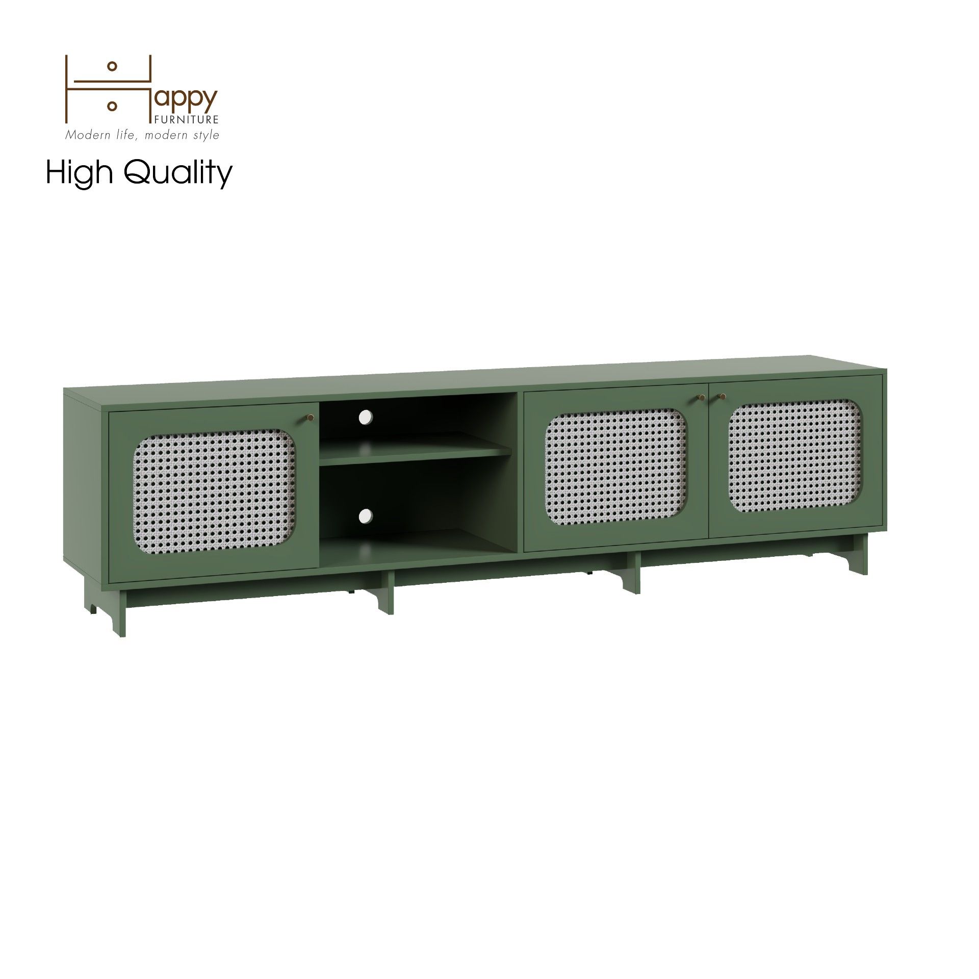 HAPPY FURNITURE , Kệ TV 3 cửa mở - MEYDAN , KTV_012 , 220cm x 42cm x 57cm