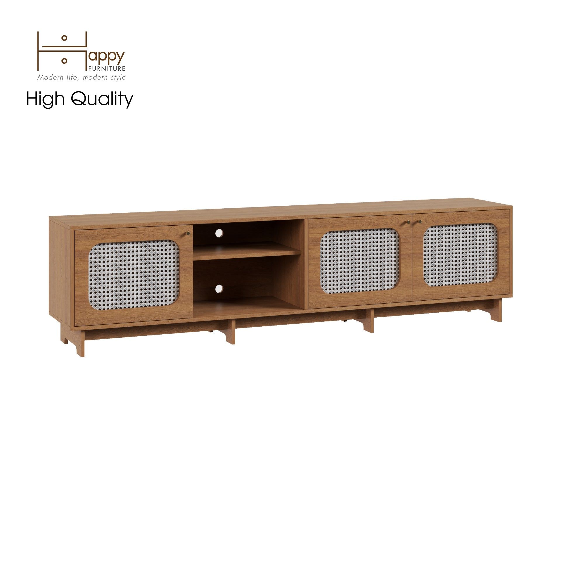HAPPY FURNITURE , Kệ TV 3 cửa mở - MEYDAN , KTV_012 , 220cm x 42cm x 57cm