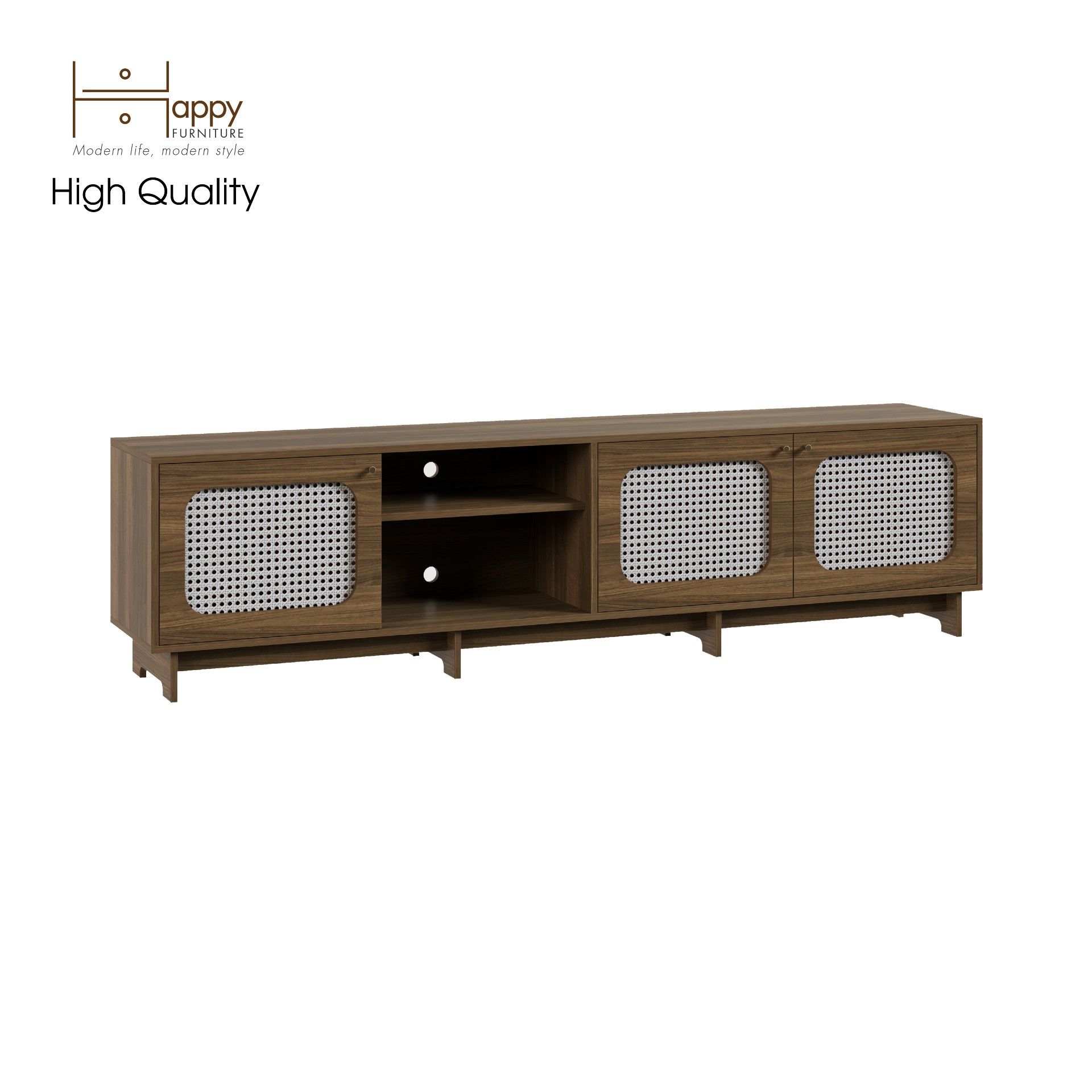 HAPPY FURNITURE , Kệ TV 3 cửa mở - MEYDAN , KTV_012 , 220cm x 42cm x 57cm