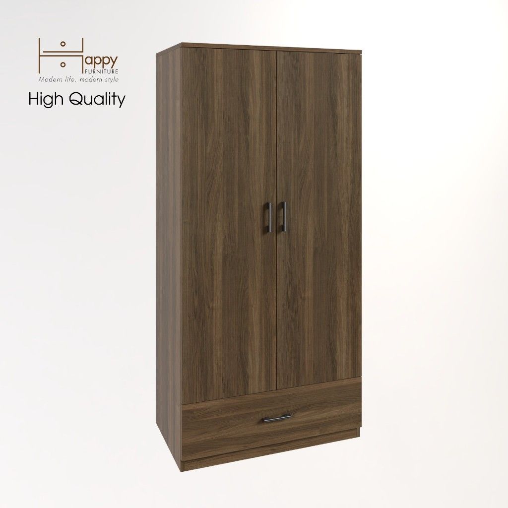HAPPY FURNITURE , Tủ quần áo cửa mở 1 ngăn kéo - SALY , TCM_005 , 80cm x 48cm x 168cm