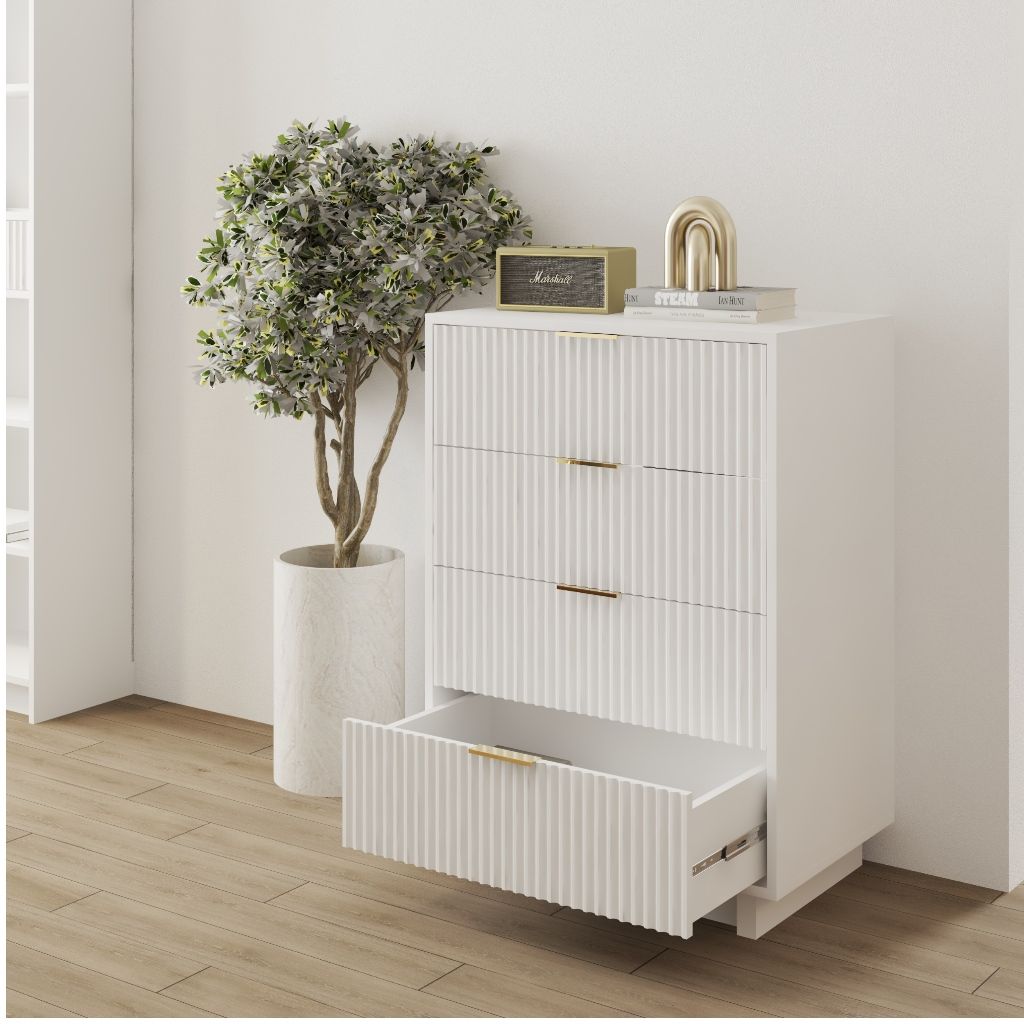 HAPPY FURNITURE , Tủ lưu trữ 4 ngăn kéo - NAMI, THK_240 , 70cm x 45cm x 98cm DxRxC