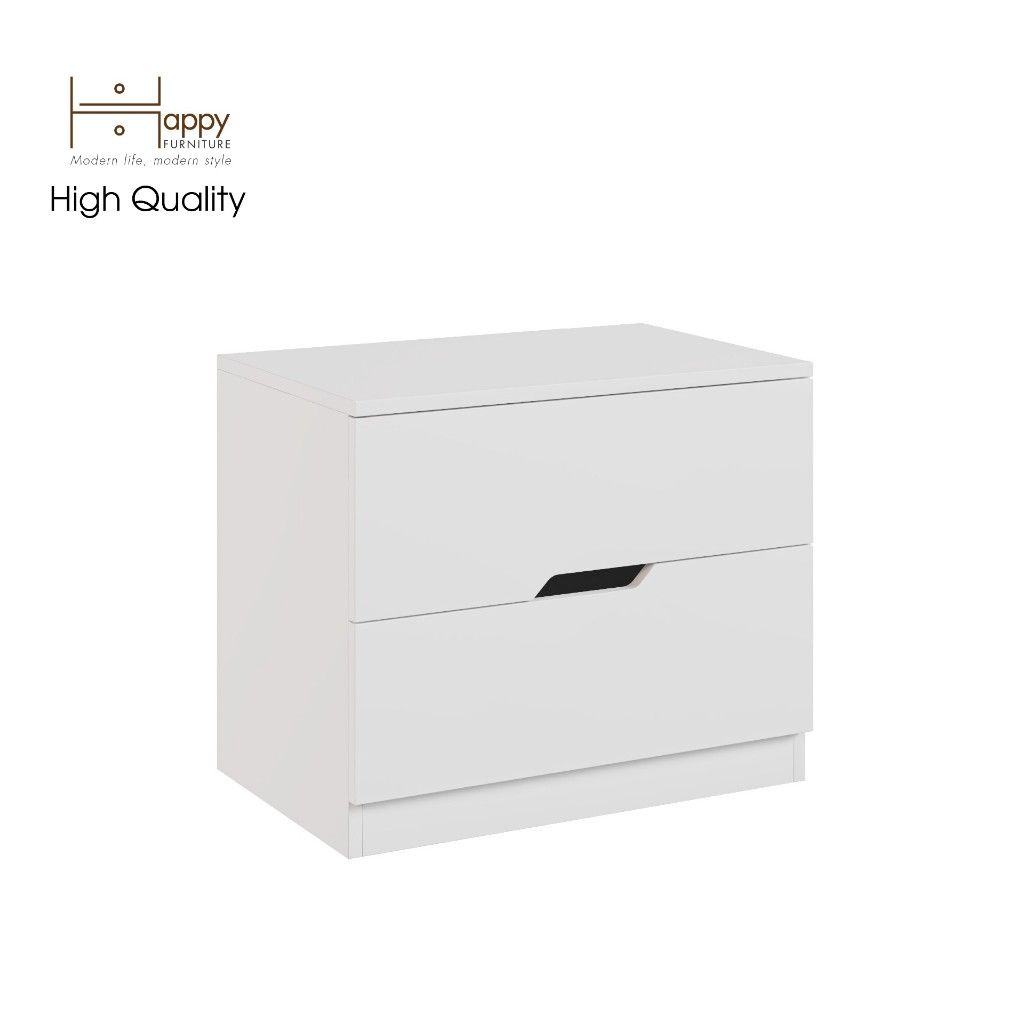 HAPPY FURNITURE , Táp đầu giường 2 ngăn kéo - DASH , THK_056 , 60cm x 40cm x 50cm