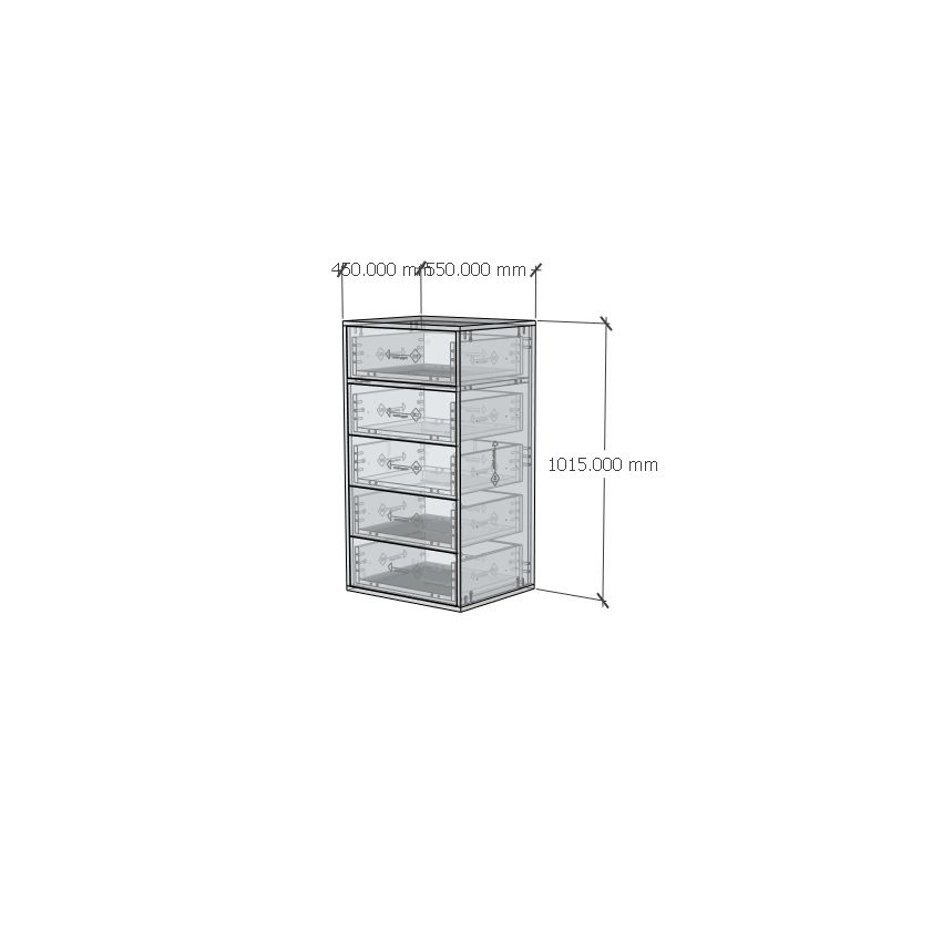 HAPPY FURNITURE , ZACY - Tủ lưu trữ 5 ngăn kéo , THK_216 , 55cm x 45cm x 102cm DxRxC, Sản phẩm phổ thông