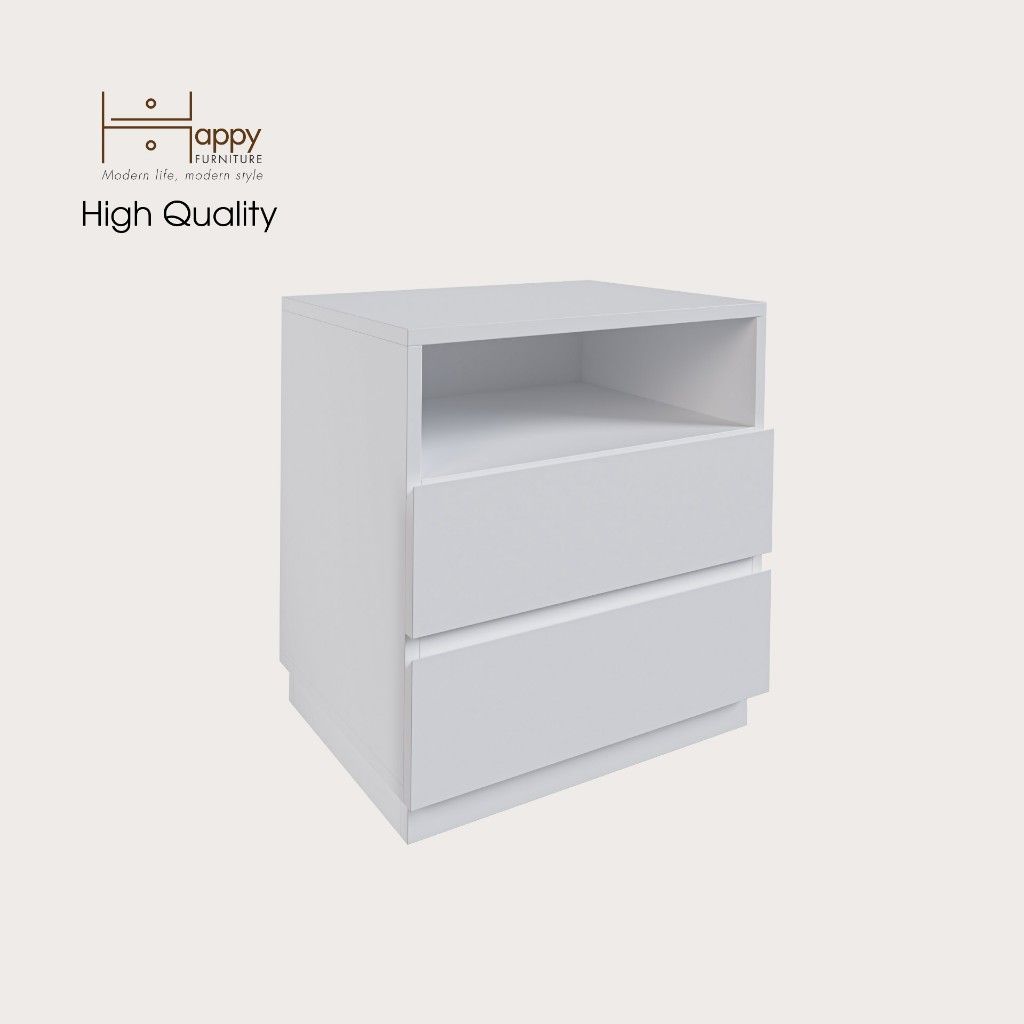 HAPPY FURNITURE , Táp đầu giường 3 ngăn - MACRO , THK_037 , 50cm x 40cm x 52cm