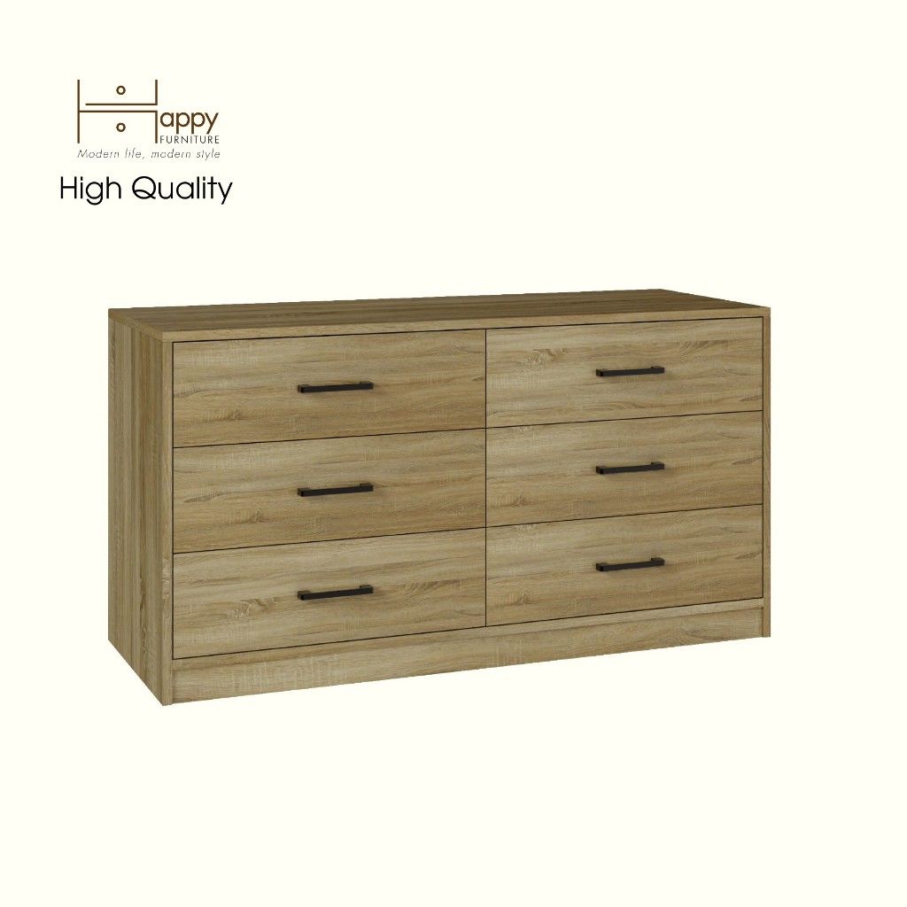 HAPPY FURNITURE , HEINEE - Tủ lưu trữ 6 ngăn kéo, THK_236 , 120cm x 45cm x 64cm DxRxC, sản phẩm phổ thông