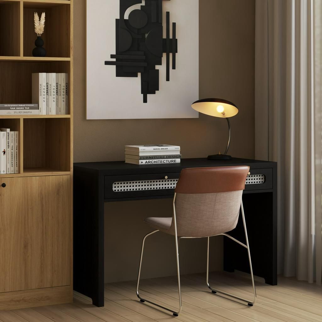 HAPPY FURNITURE , Bàn làm việc 2 ngăn kéo - MEYDAN , BAN_042 , 120cm x 55cm x 75cm