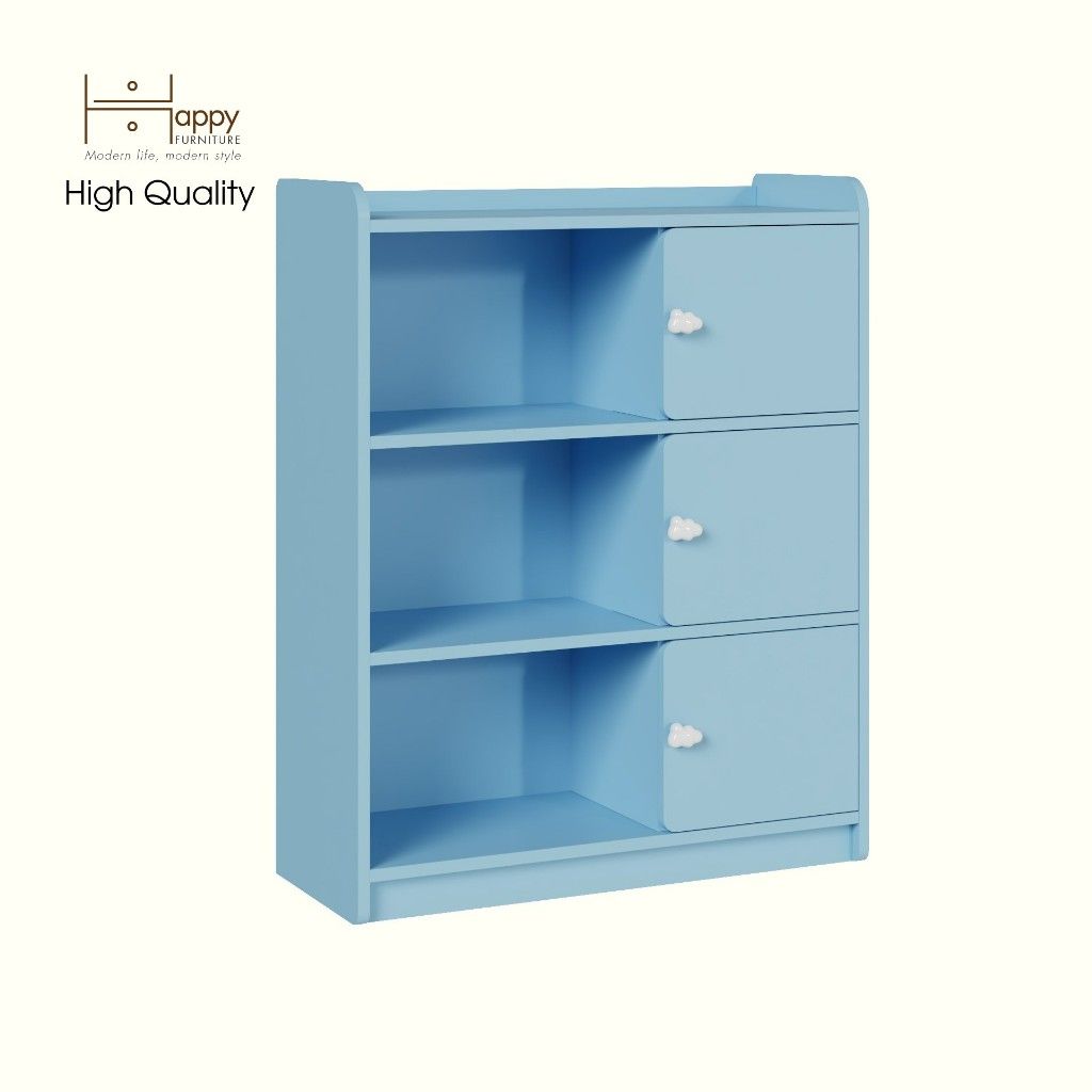HAPPY FURNITURE , Tủ lưu trữ 3 cửa mở cho trẻ em - KID , TLT_009 , 80cm x 32cm x 100cm