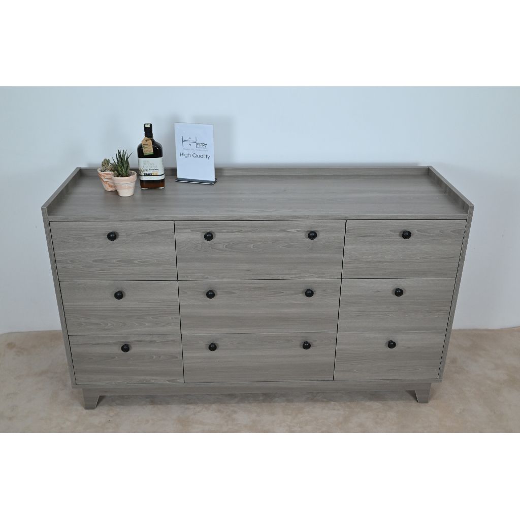 HAPPY FURNITURE , Tủ đựng đồ 9 ngăn kéo - KINA , THK_072 , 140cm x 45cm x 84cm