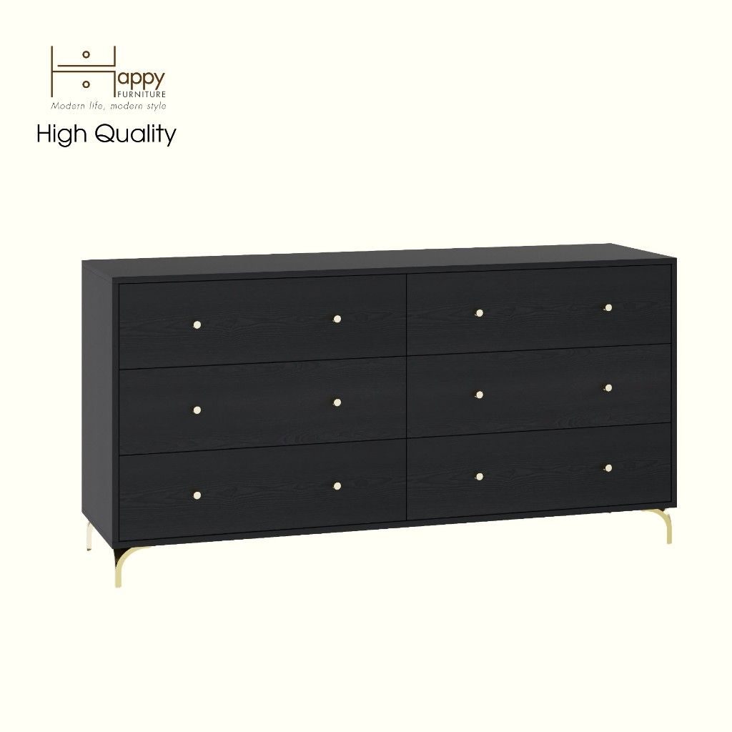 HAPPY FURNITURE , Tủ lưu trữ 6 ngăn kéo - HAPPI, THK_271 , 160cm x 45cm x 82cm DxRxC