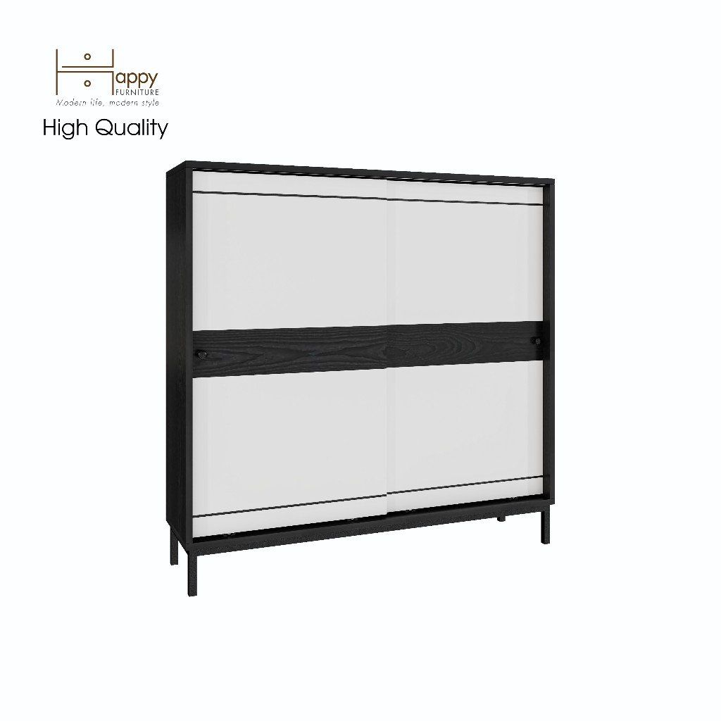HAPPY FURNITURE , Tủ lưu trữ 2 cánh lùa chân sắt - TAKO , TCL_034 , 110cm x 30cm x 110cm
