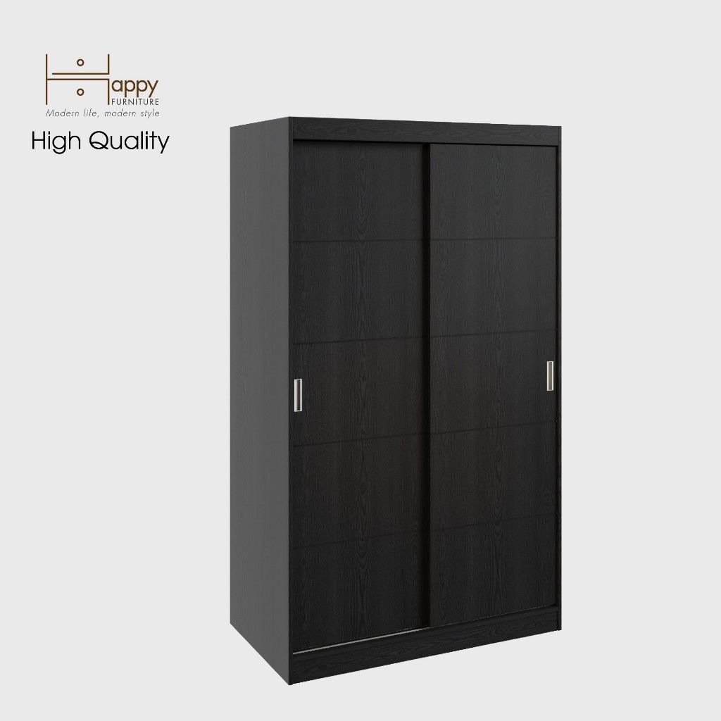 HAPPY FURNITURE , Tủ treo quần áo cửa lùa - RUNI , TCL_005 , 120cm x 60cm x 203cm
