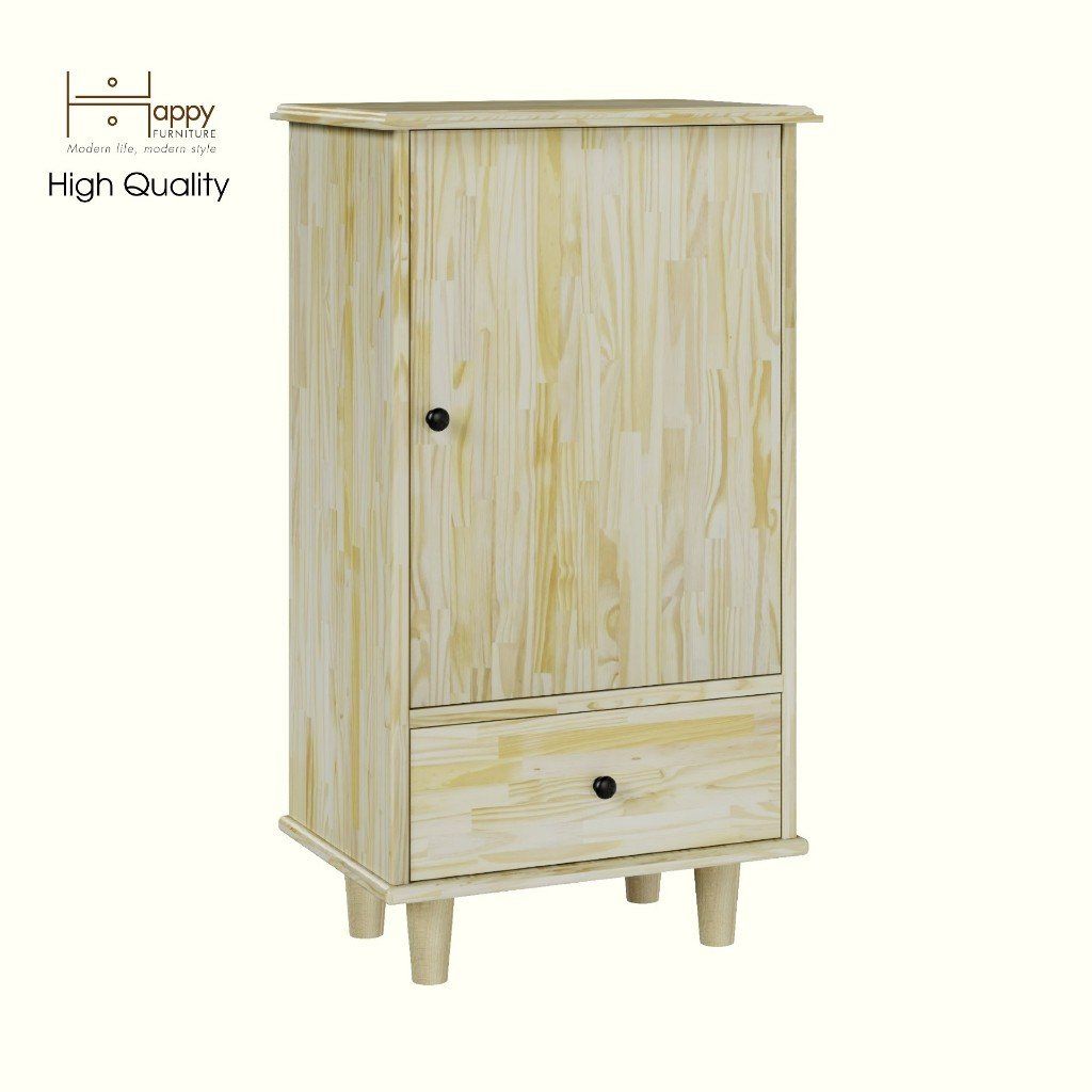 HAPPY FURNITURE , gỗ tự nhiên , Tủ lưu trữ 1 cửa mở - FARAH , TLT_012 , 50cm x 35cm x 90cm