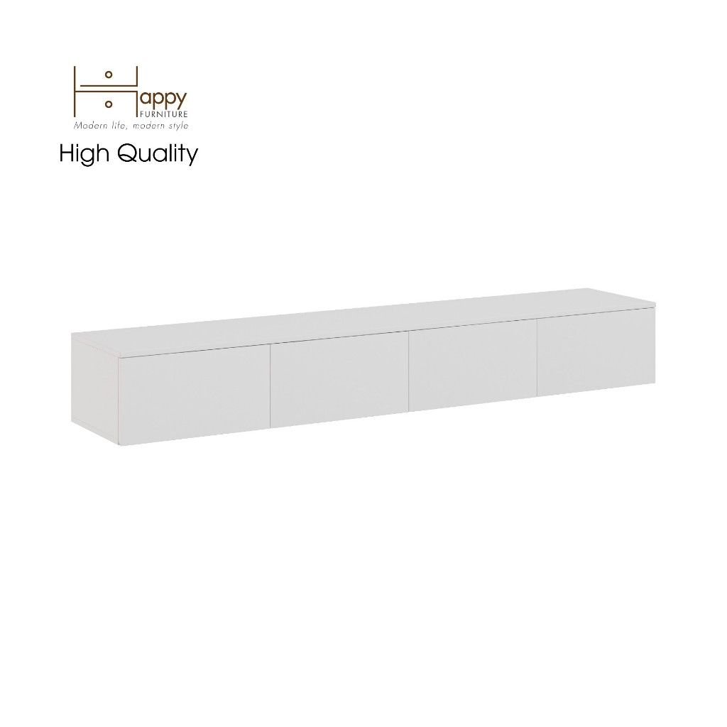 HAPPY FURNITURE , Kệ tv 4 ngăn kéo treo tường - OLA , KTV_023 , 200cm x 40cm x 28cm