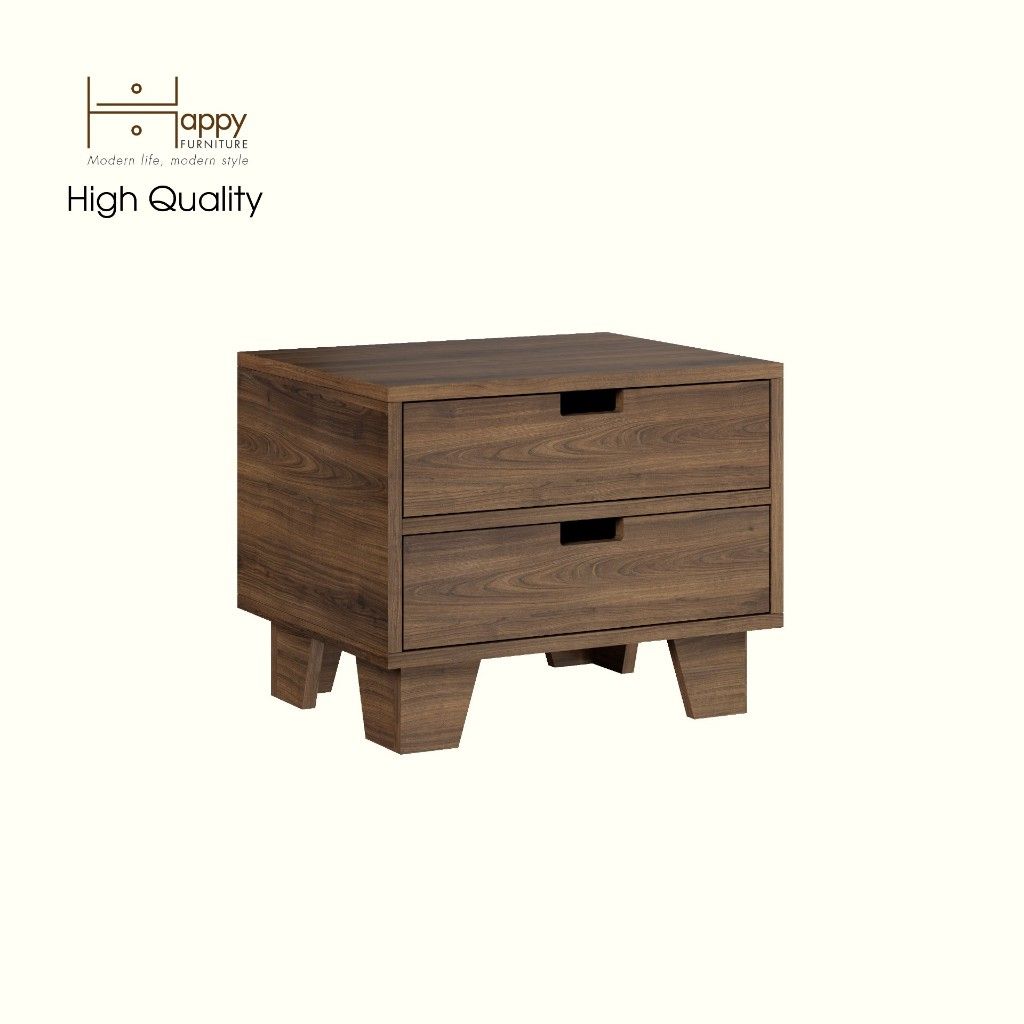 HAPPY FURNITURE , ALVA - Táp đầu giường 2 ngăn kéo , THK_226 , 50cm x 40cm x 40cm DxRxC