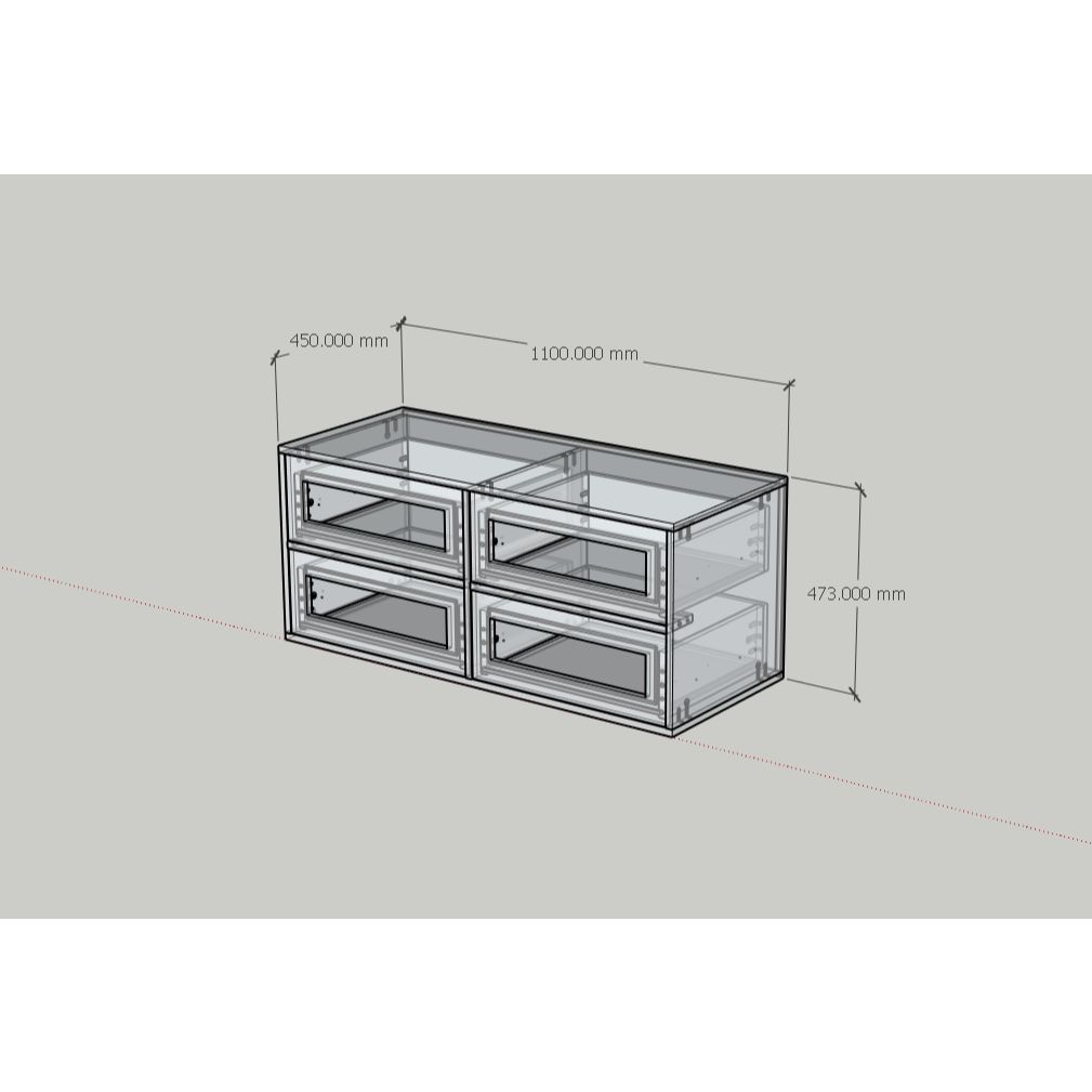 HAPPY FURNITURE , Tủ lưu trữ 4 ngăn kéo - MAY , THK_306 , 110cm x 45cm x 47cm DxRxC