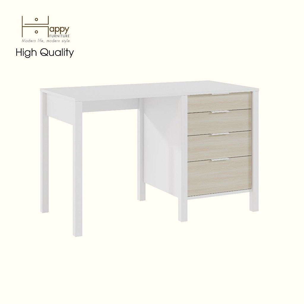 HAPPY FURNITURE , Bàn làm việc 4 ngăn kéo - MOKA, BAN_133 , 120cm x 59cm x 75cm DxRxC