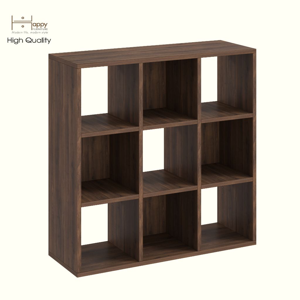 HAPPY FURNITURE , Kệ sách 9 ngăn - CHANN, KSA_112 , 80cm x 28cm x 80cm DxRxC