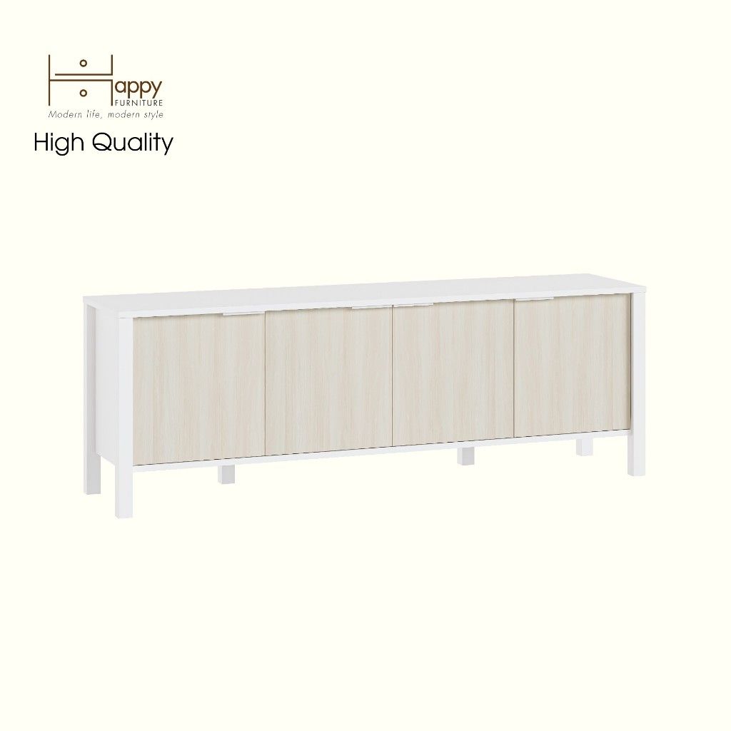 HAPPY FURNITURE , Kệ TV 4 cửa mở - MOKA, KTV_076 , 160cm x 40cm x 56cm DxRxC