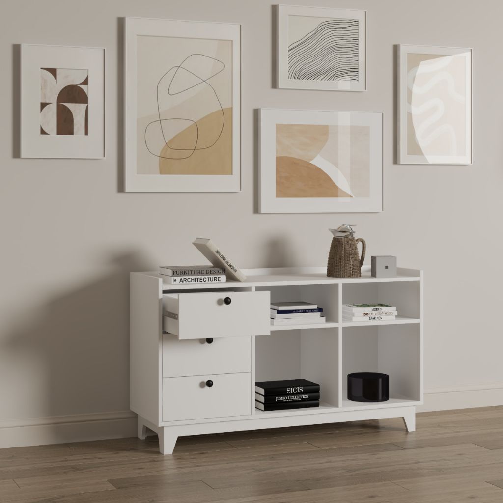 HAPPY FURNITURE , Tủ đựng đồ 7 ngăn - KINA , THK_075 , 124cm x 40cm x 72cm