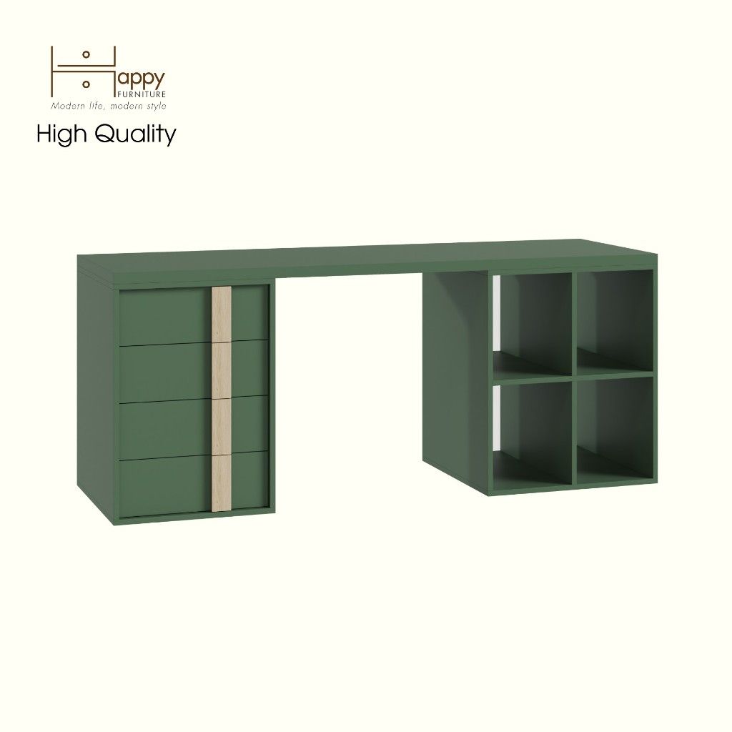 HAPPY FURNITURE , Bàn làm việc 4 ngăn kéo - SPACE, BAN_146 , 180cm x 59cm x 75cm DxRxC
