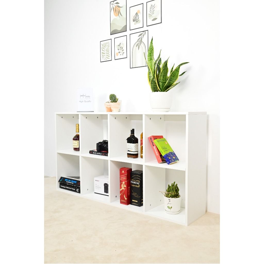 HAPPY FURNITURE , Kệ sách 2x4 - ZANE , KSA_038 , 140cm x 28cm x 75cm
