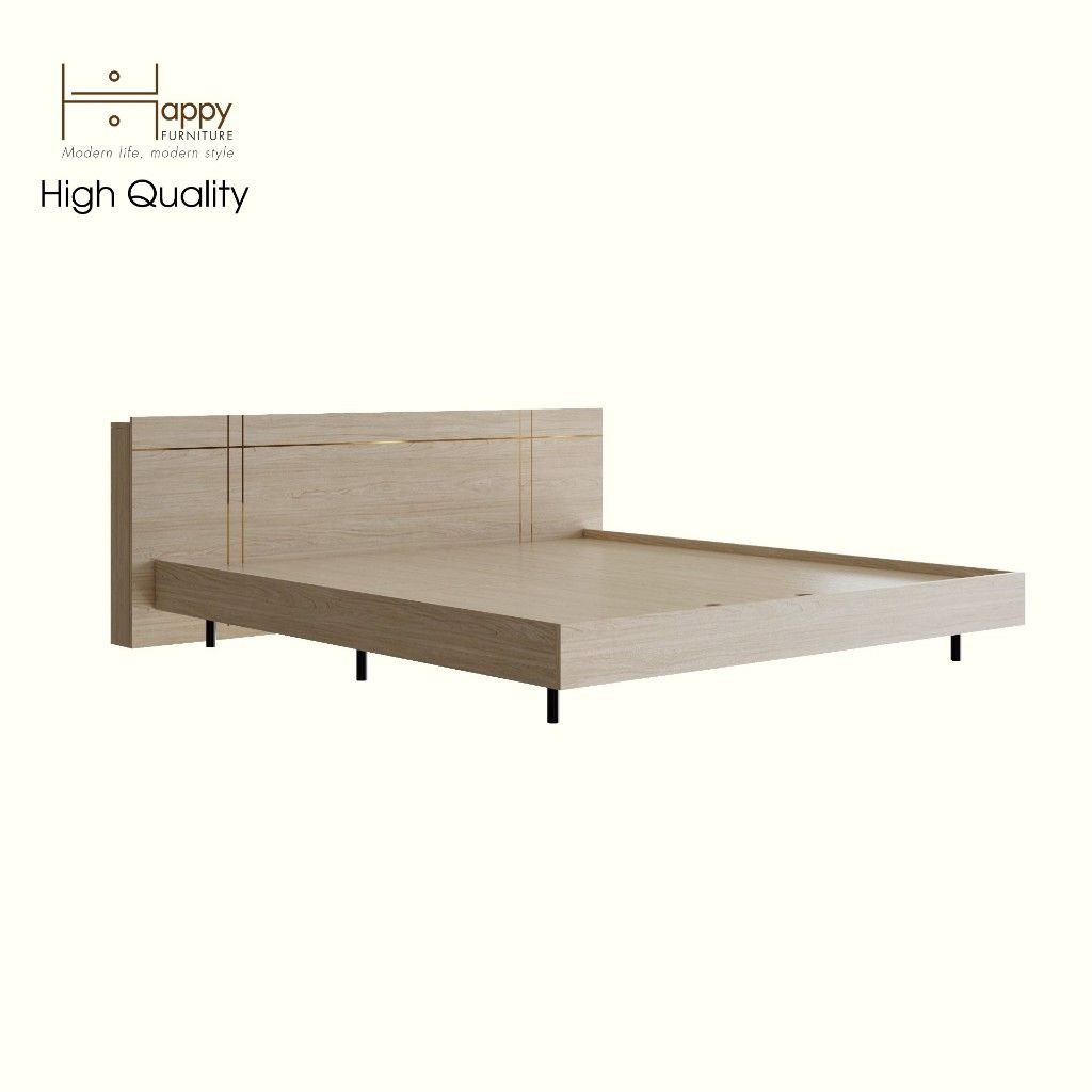 HAPPY FURNITURE , gỗ tự nhiên - giường ngủ chân sắt - JOCASTA , GNG_166 GNG_167 GNG_168 GNG_169 , 204cmx28cm