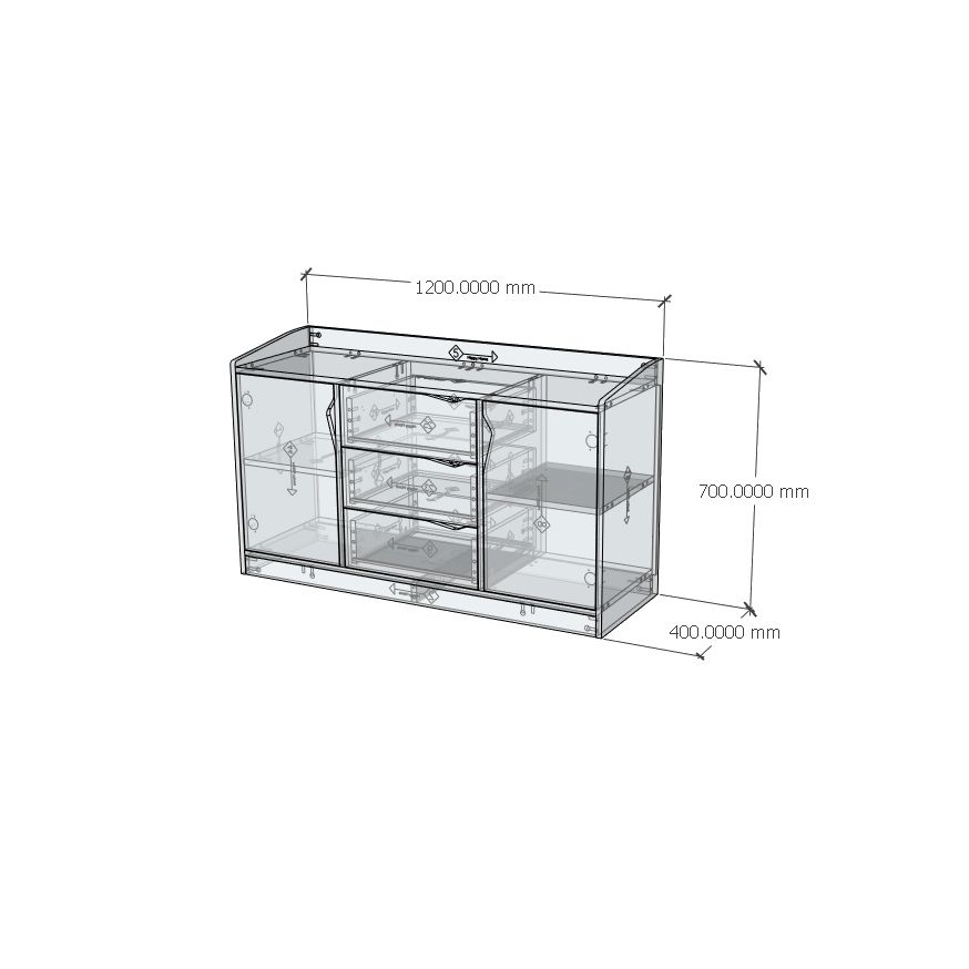 HAPPY FURNITURE , Tủ lưu trữ 2 cánh mở - WINNI , TCM_153 , 120cm x 40cm x 70cm