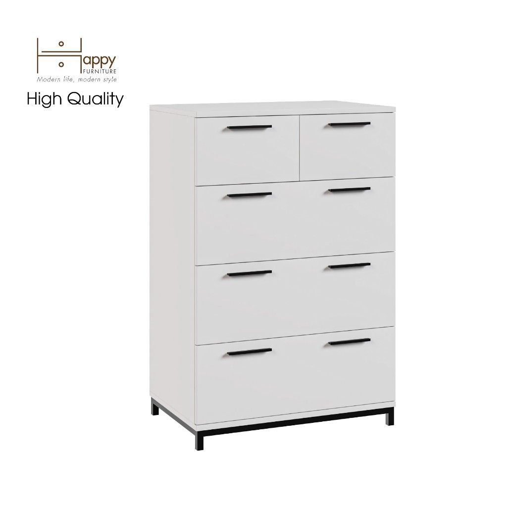 HAPPY FURNITURE , Tủ lưu trữ 5 ngăn kéo chân sắt - LOUIS , THK_062 , 68cm x 45cm x 102cm