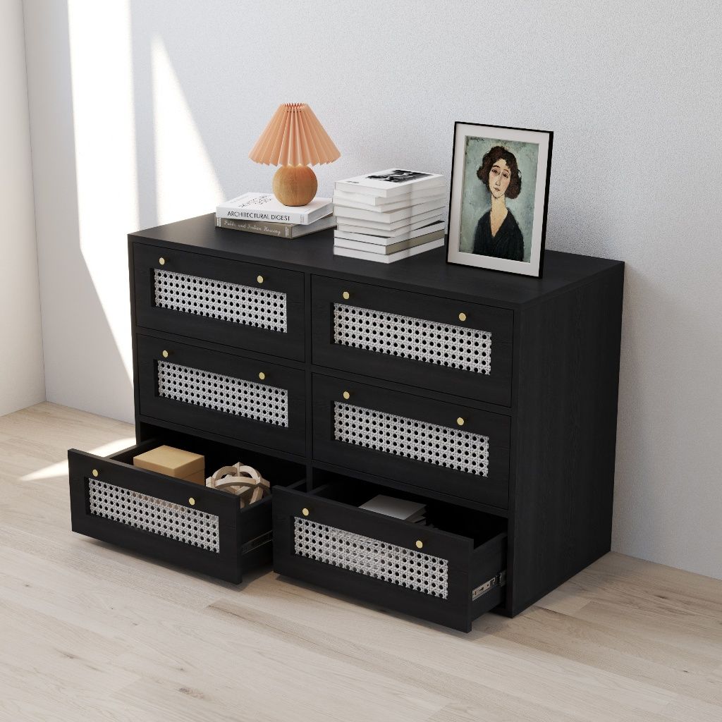 HAPPY FURNITURE , Tủ lưu trữ 6 ngăn kéo - MAY , THK_303 , 110cm x 45cm x 70cm DxRxC
