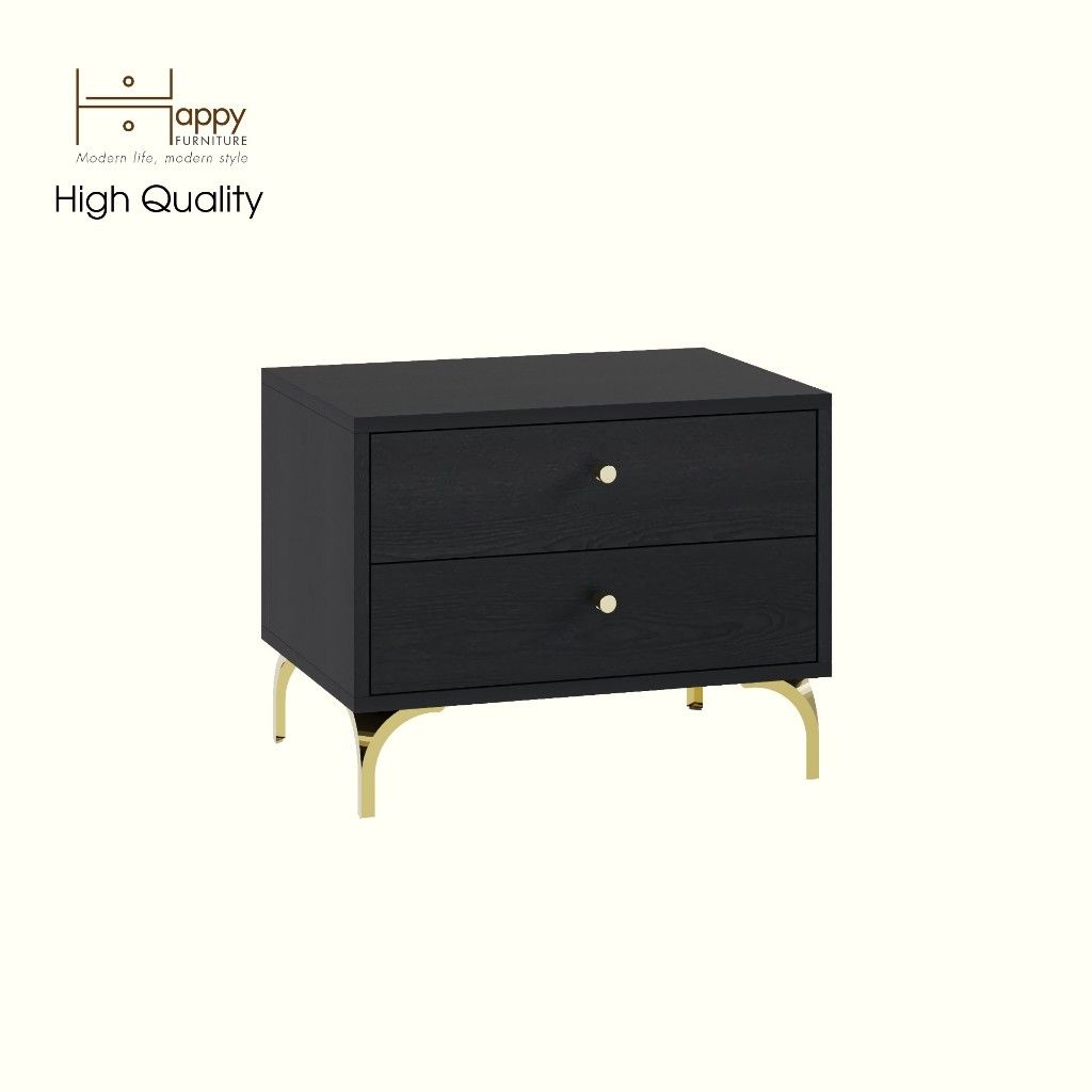HAPPY FURNITURE , Táp đầu giường 2 ngăn kéo - HAPPI, THK_267 , 56cm x 40cm x 44cm DxRxC