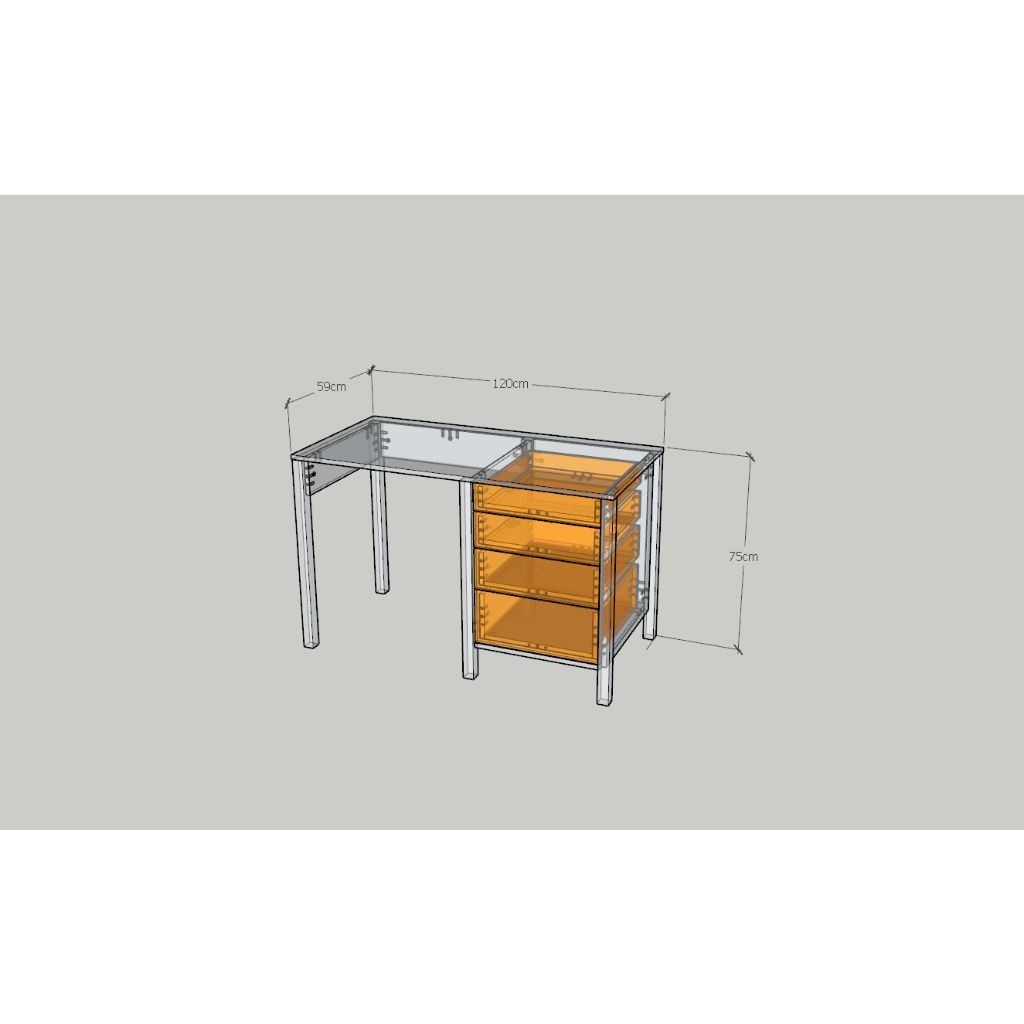 HAPPY FURNITURE , Bàn làm việc 4 ngăn kéo - MOKA, BAN_133 , 120cm x 59cm x 75cm DxRxC