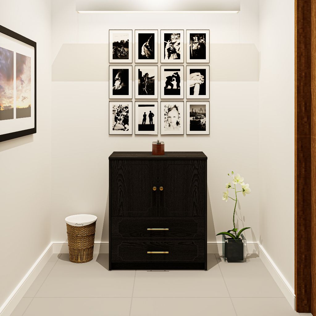 HAPPY FURNITURE , Tủ lưu trữ 2 cửa mở 2 ngăn kéo - NERIS , TCM_146 , 70cm x 36cm x 80cm