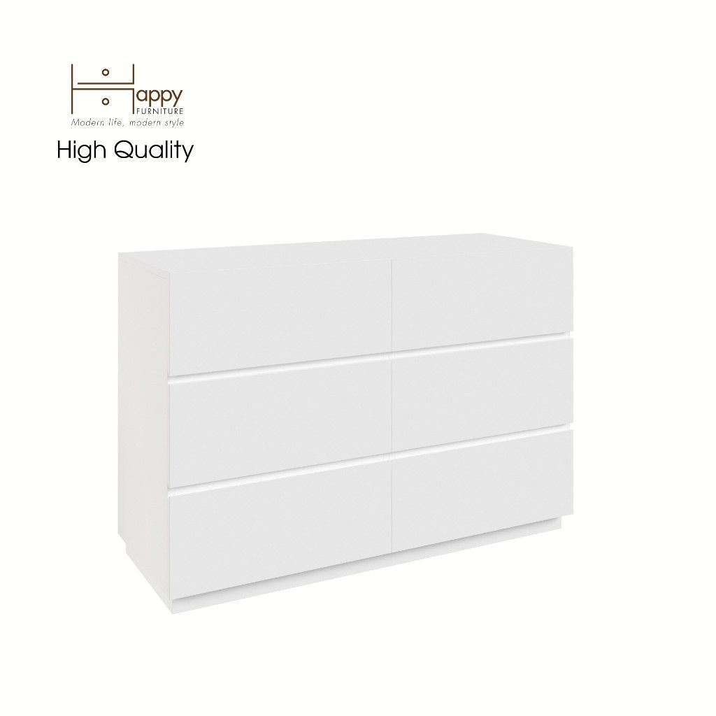 HAPPY FURNITURE , Tủ đựng đồ 6 ngăn kéo - MACRO , THK_038 , 120cm x 47cm x 82cm