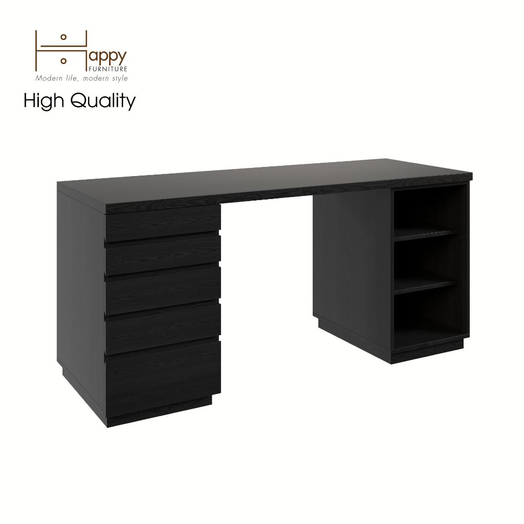 HAPPY FURNITURE , Bàn làm việc 2 bên hộc tủ MACRO ,BAN_008 , 160cm x 60cm x 75cm