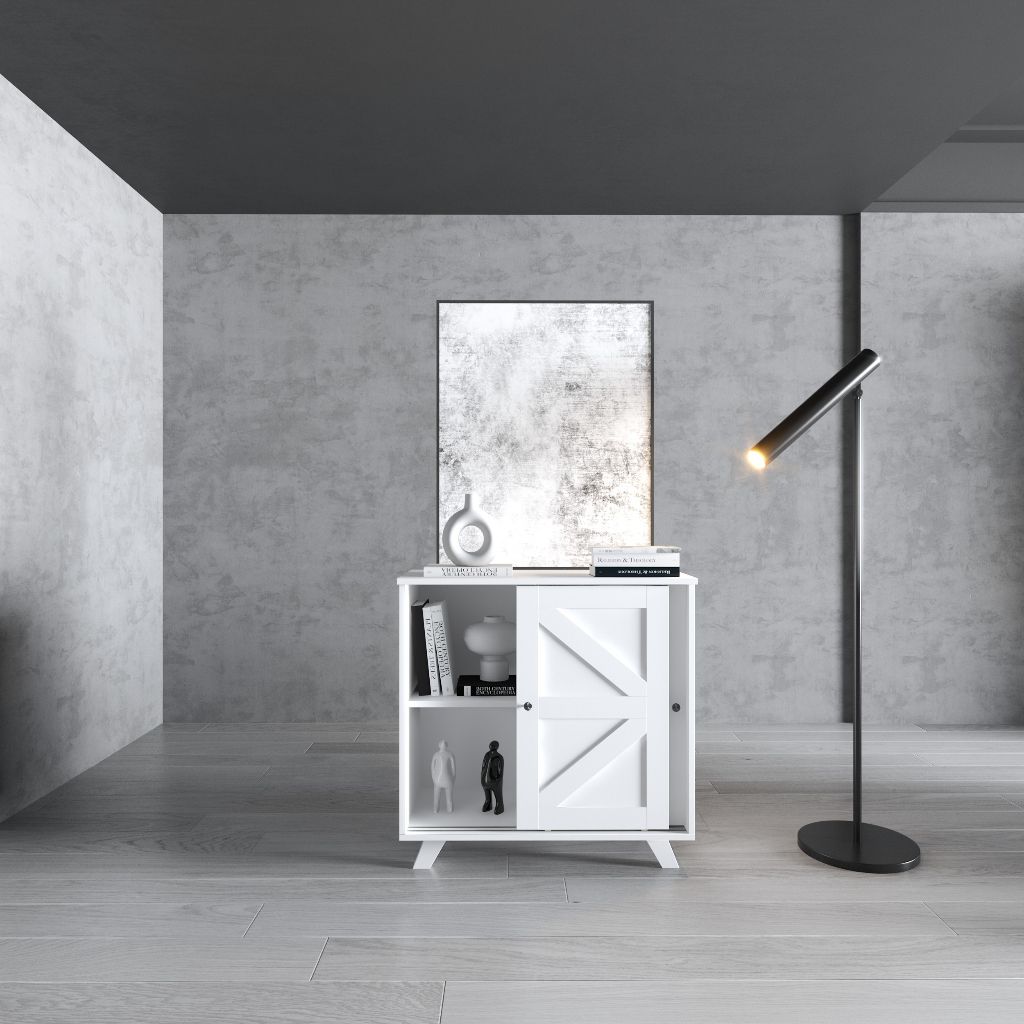 HAPPY FURNITURE , Tủ lưu trữ 2 cửa lùa - LILY , TCL_003 , 81cm x 40cm x 81cm