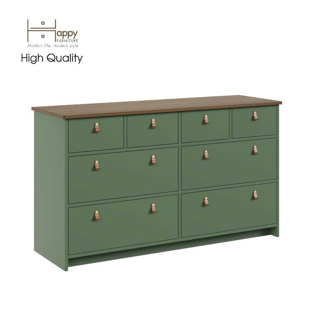 HAPPY FURNITURE , Tủ lưu trữ 8 ngăn kéo - NOMIA , THK_065 , 140cm x 45cm x 80cm