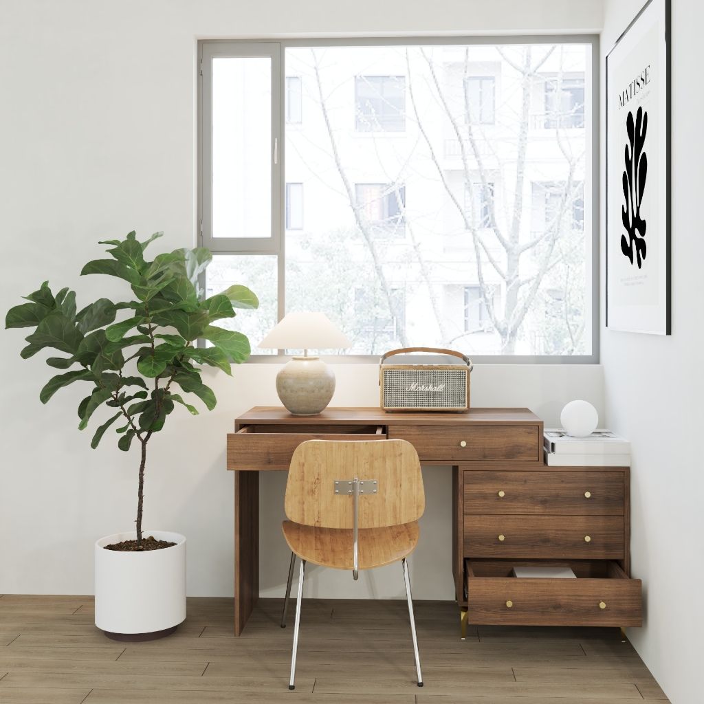 HAPPY FURNITURE ,Bàn làm việc 5 ngăn kéo - HAPPI, BAN_140 , 110cm x 45cm x 78cm DxRxC