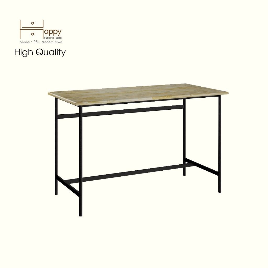 HAPPY FURNITURE , Gỗ tự nhiên , Bàn làm việc chân sắt - YANNA , BAN_099 BAN_100 , 60cm x 75cm, rộng x cao