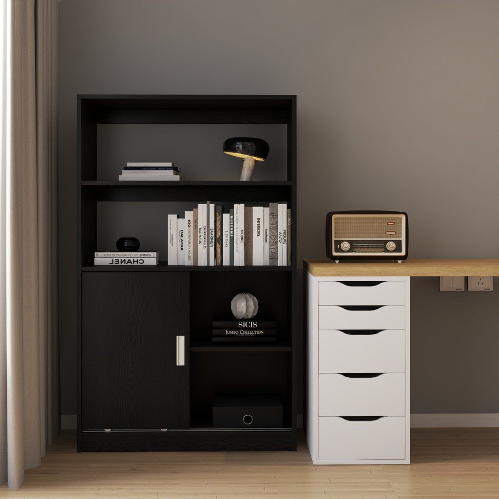 HAPPY FURNITURE , Tủ lưu trữ 2 cửa lùa - LUCA , TCL_009 , 86cm x 40cm x 140cm