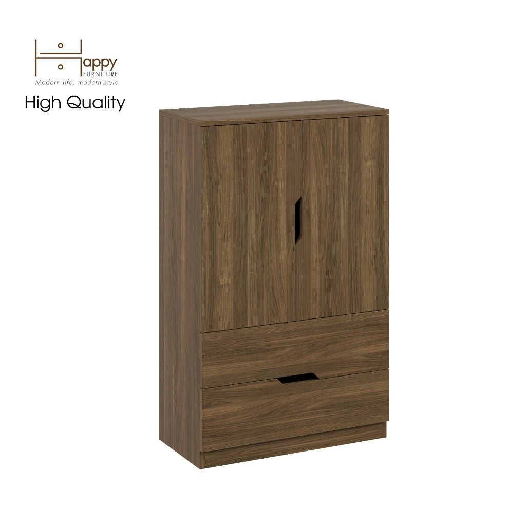 HAPPY FURNITURE , Tủ đựng đồ 2 ngăn kéo - DASH , TCM_027 , 70cm x 35cm x 112cm