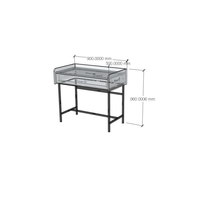 HAPPY FURNITURE , Bàn trang điểm 1 ngăn kéo chân sắt - LAVIA , BAN_085 , 90cm x 50cm x 80cm