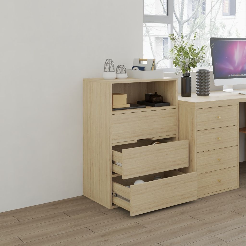 HAPPY FURNITURE , Tủ lưu trữ 3 ngăn kéo - LAYLA , THK_332 , 65cm x 40cm x 93cm DxRxC