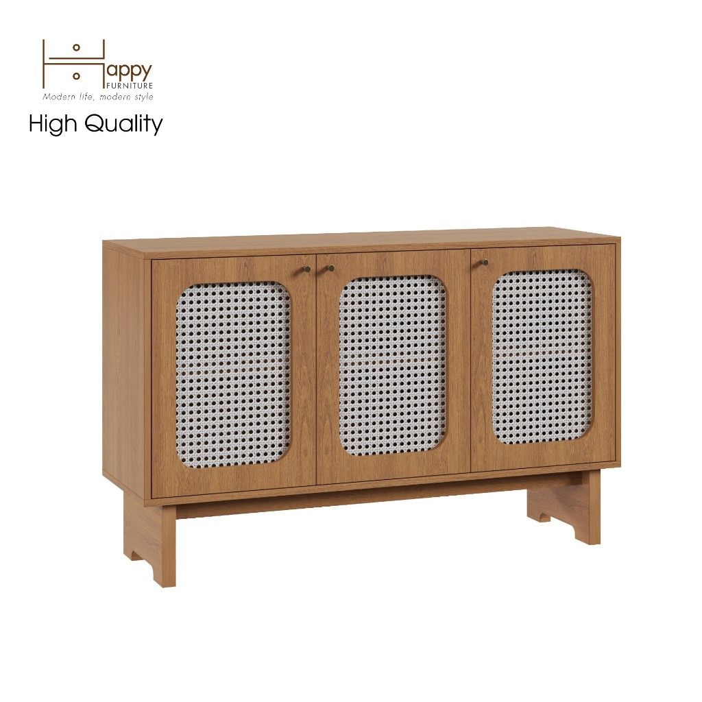 HAPPY FURNITURE , Tủ lưu trữ 3 cánh mây - MEYDAN , TCM_054 , 128cm x 40cm x 80cm