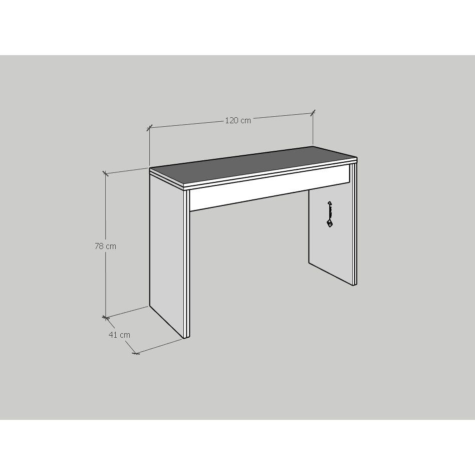 HAPPY FURNITURE , Bàn trang điểm ngăn kéo - DOOBIE , BAN_001 , 120cm x 41cm x 78cm