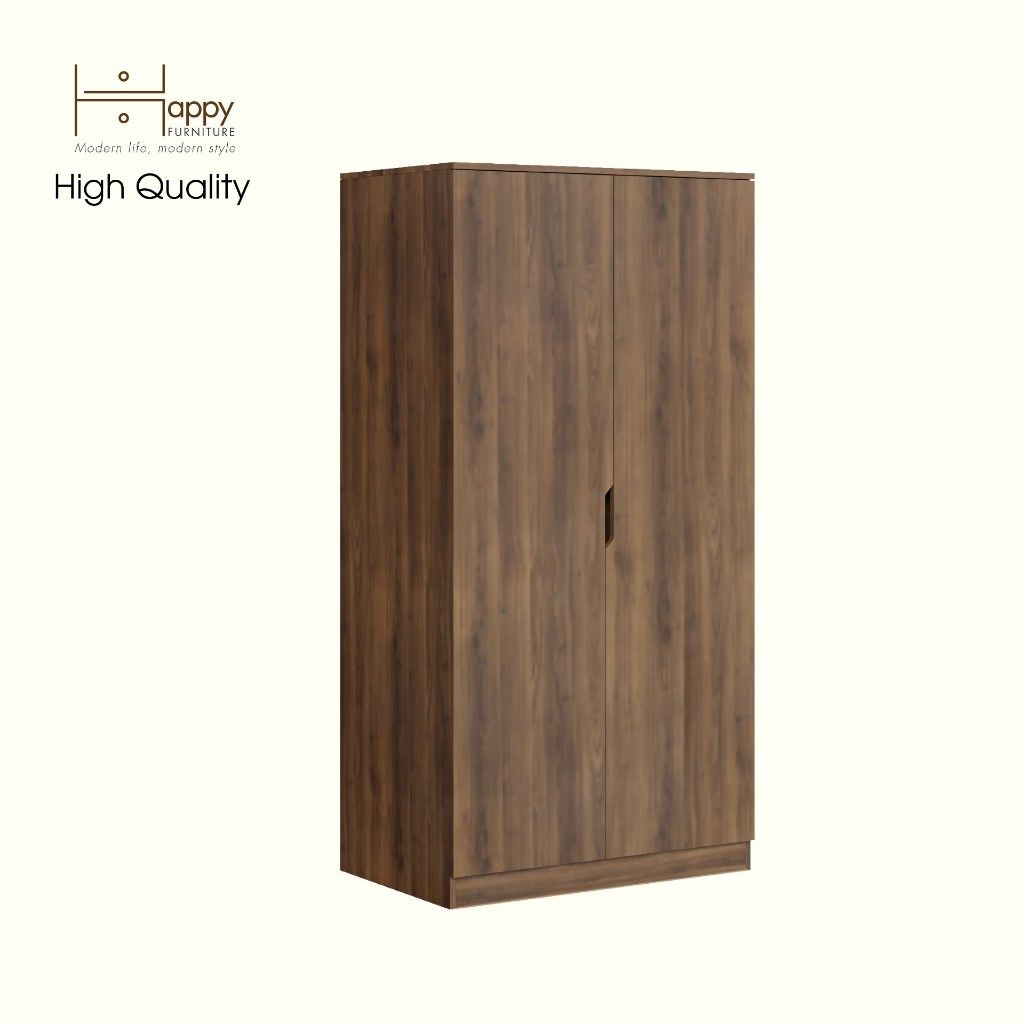 HAPPY FURNITURE , Tủ quần áo 2 cửa mở 2 ngăn kéo - DASH , TCM_022 , 90cm x 58cm x 180cm