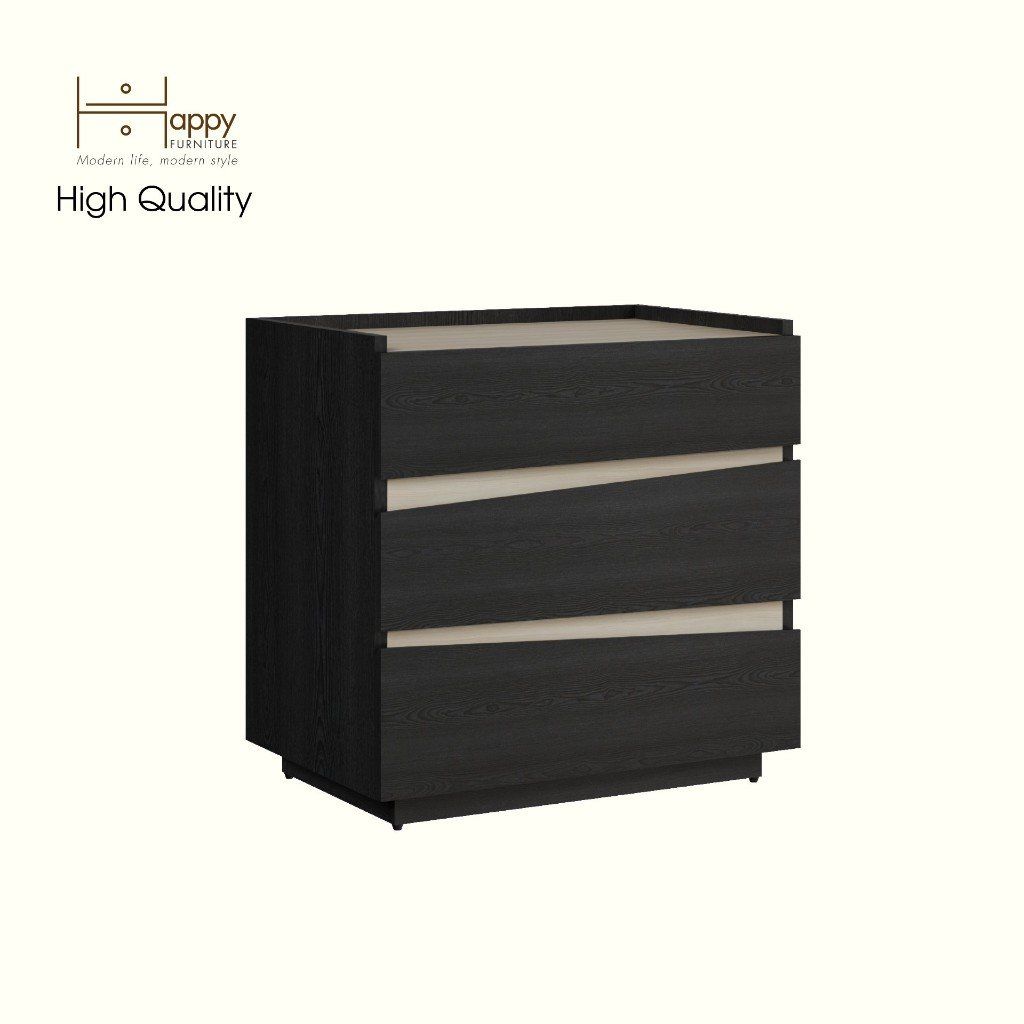 HAPPY FURNITURE , Táp đầu giường 3 ngăn kéo - VIGGO , THK_158 , 62cm x 40cm x 61cm