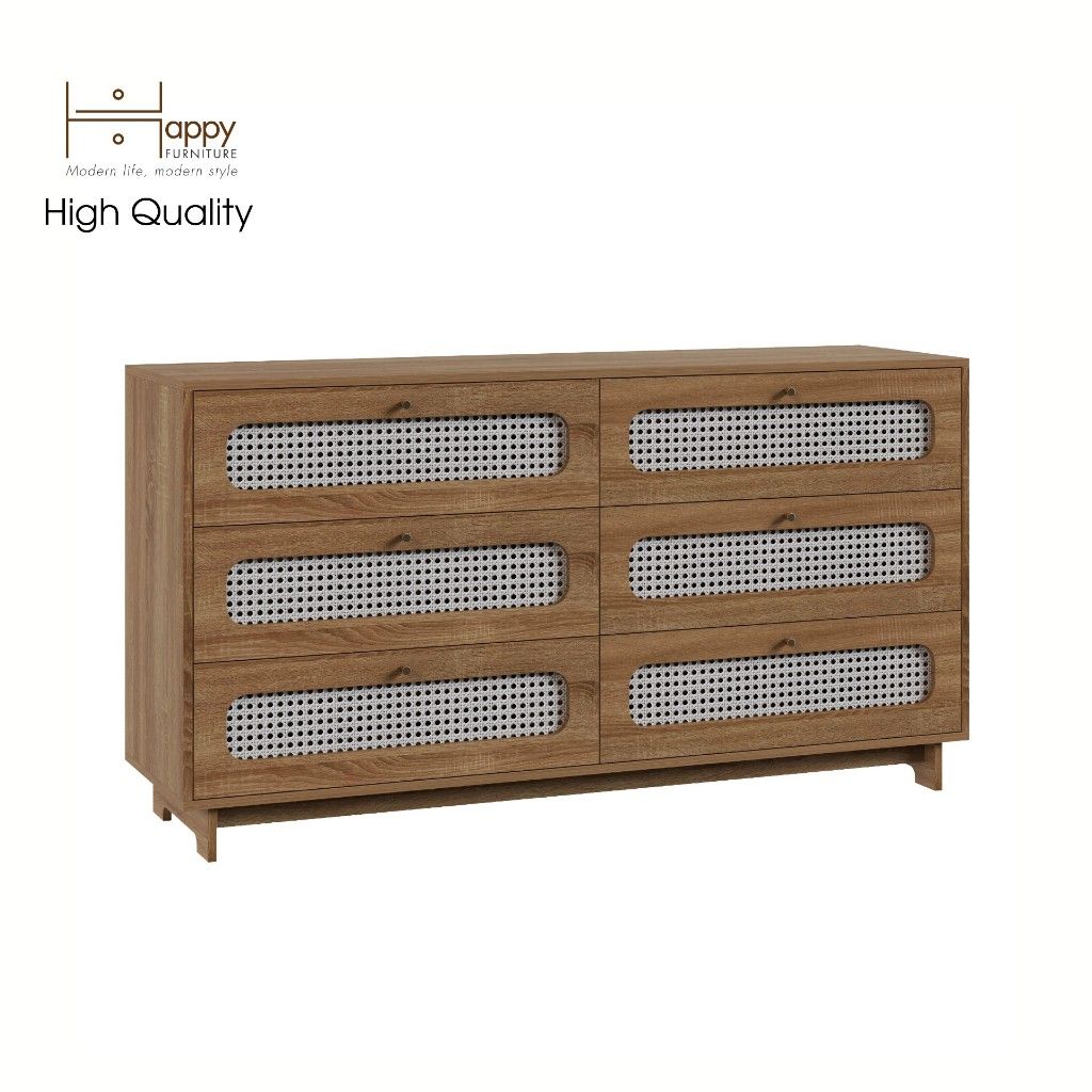 HAPPY FURNITURE , Tủ đựng đồ 3 tầng 6 ngăn kéo - MEYDAN, THK_079 , 160cm x 45cm x 86cm