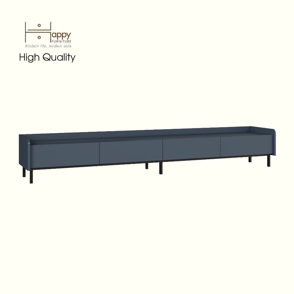HAPPY FURNITURE , Kệ TV 4 ngăn kéo chân sắt - LAVIA , KTV_045 , 220cm x 40cm x 34cm