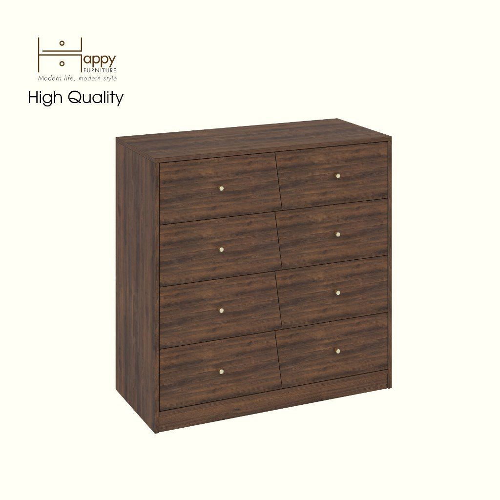 HAPPY FURNITURE , Tủ lưu trữ 8 ngăn kéo - DALEY ,THK_343 , 100cm x 45cm x 100cm DxRxC