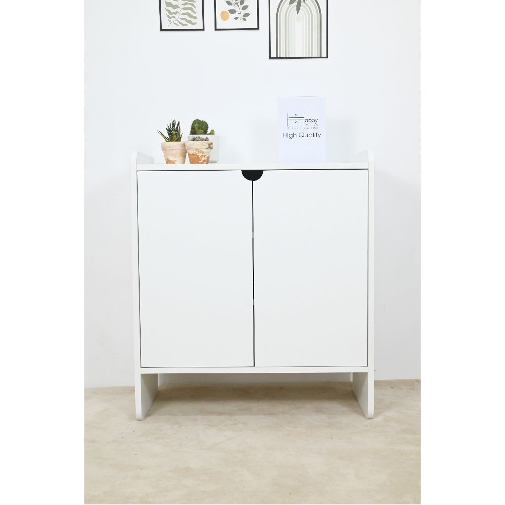 HAPPY FURNITURE , Tủ giày 2 cửa mở - CIRCLE , TCM_068 , 70cm x 34cm x 80cm